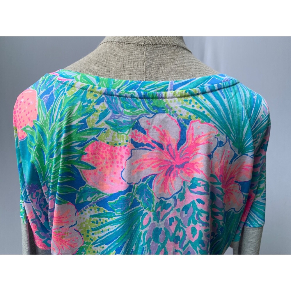 Lilly Pulitzer Dress Medium Gray Long Sleeve Swizzle In Finn T Shirt - Picture 3 of 12